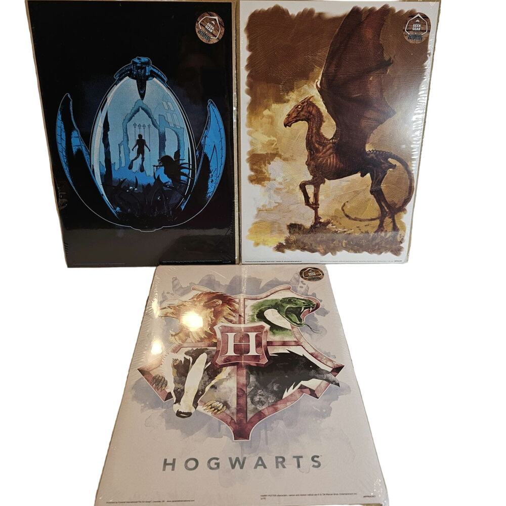 Geek Gear Harry Potter set of 3 Posters 8X11.5 Hogwarts Thestral Black Lake NEW